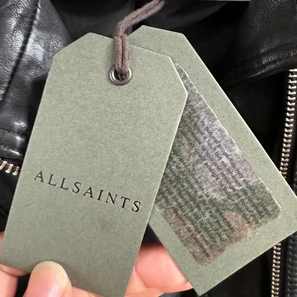 All Saints Belvedere Biker Leather Jacket in Black, Women’s size 4 - Picture 6 of 7